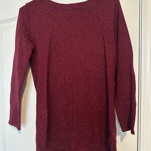 Karen Scott Burgundy Speckled Sweater